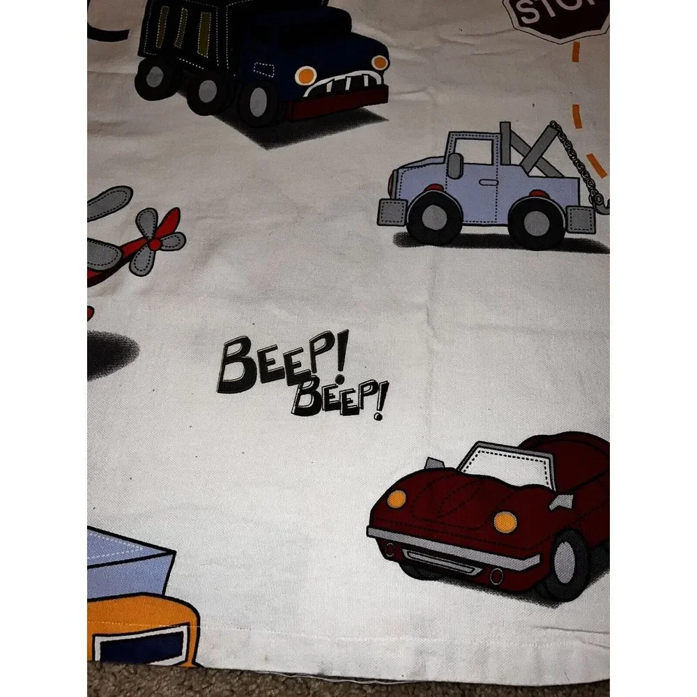 DYR Transportation Cotton Fabric‎ Kids Shower Curtain 72x72 Trucks Cars 🚚